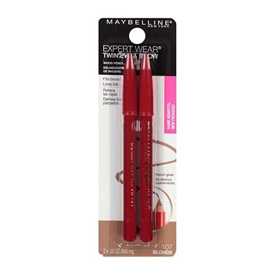 Maybelline Expert Eyes Blonde brow pencil in hand for easy shaping.