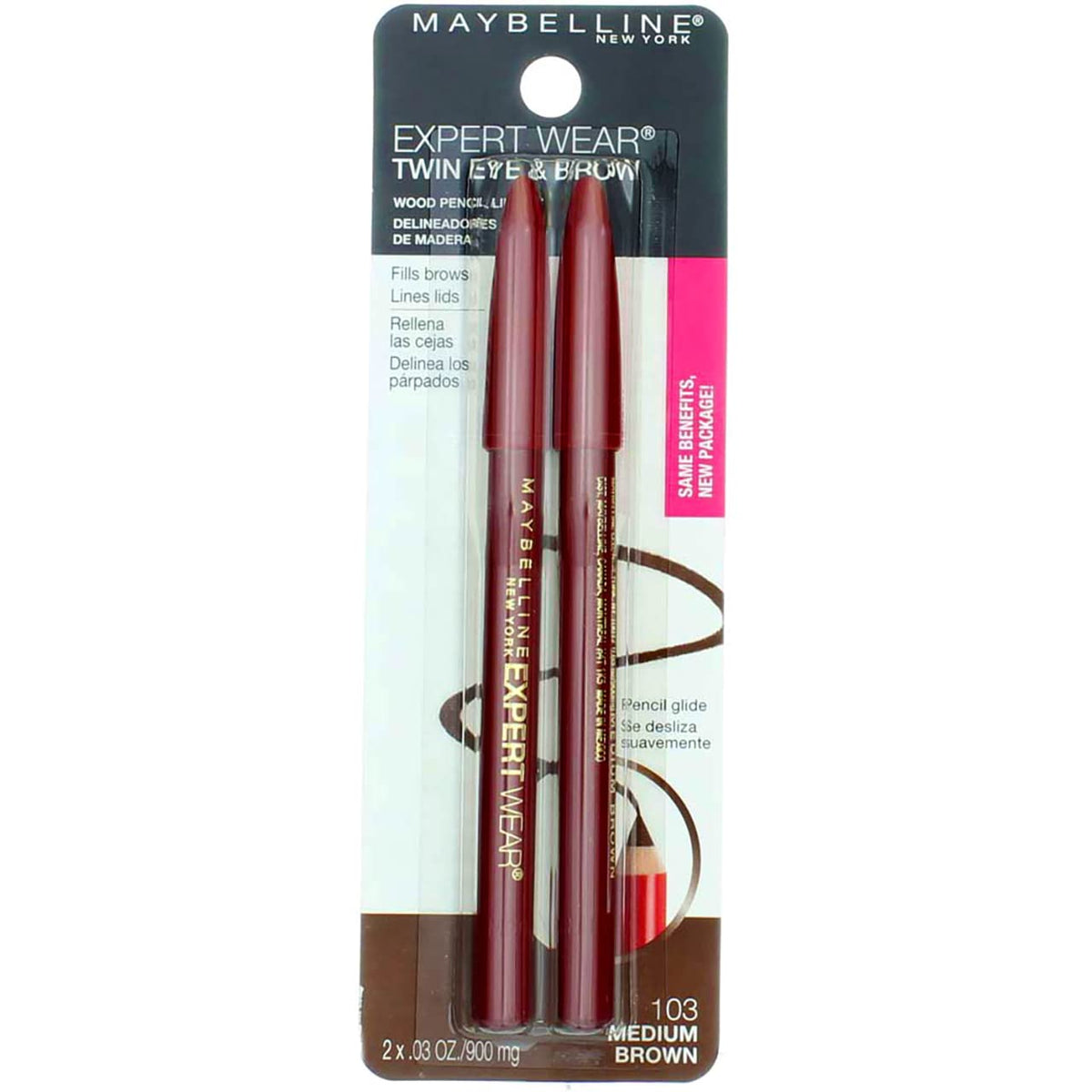 Various shades of Maybelline Expert Eyes including Medium Brown for versatile looks