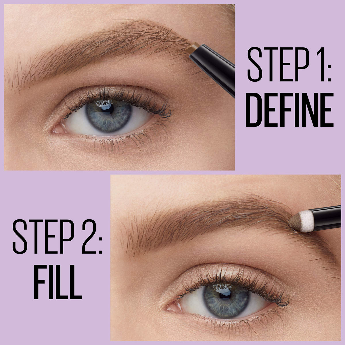 Maybelline Express Brow light blonde shade swatch matches cool tones.