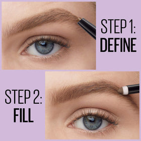 Maybelline Express Brow light blonde shade swatch matches cool tones.