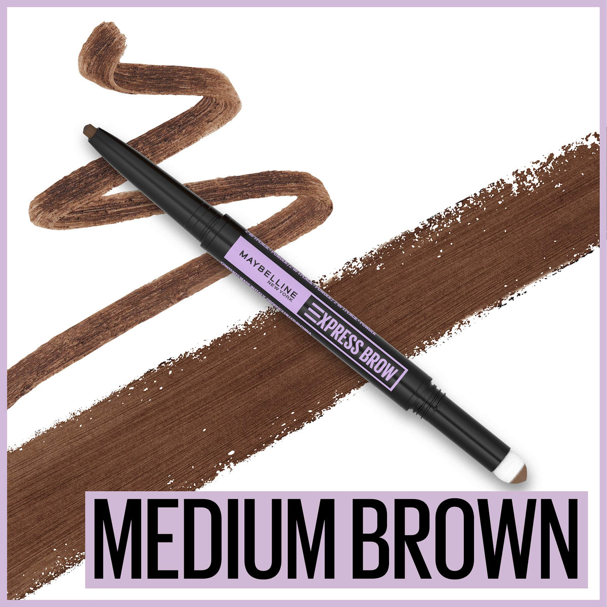 Maybelline Express Brow powder-packed sponge fills and smooths brows quickly