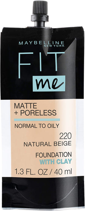 Maybelline Fit Me Matte + Poreless bottle with precision spout for easy, waste-free application.