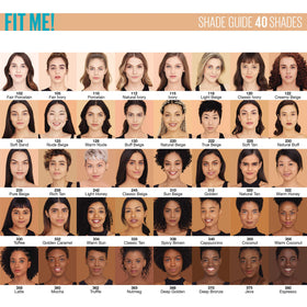 Oil-control matte finish on skin achieved by Maybelline Fit Me foundation.