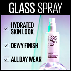 Maybelline GlassSkin after-makeup use seals makeup with a radiant glow.