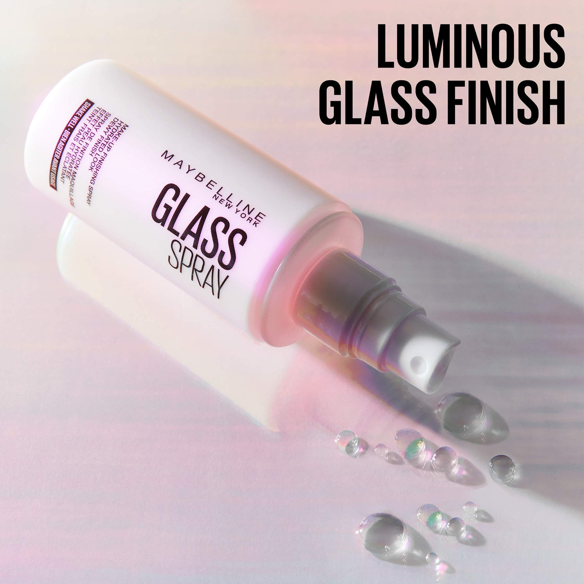 Maybelline GlassSkin mist spray evenly coats skin for dewy radiance.