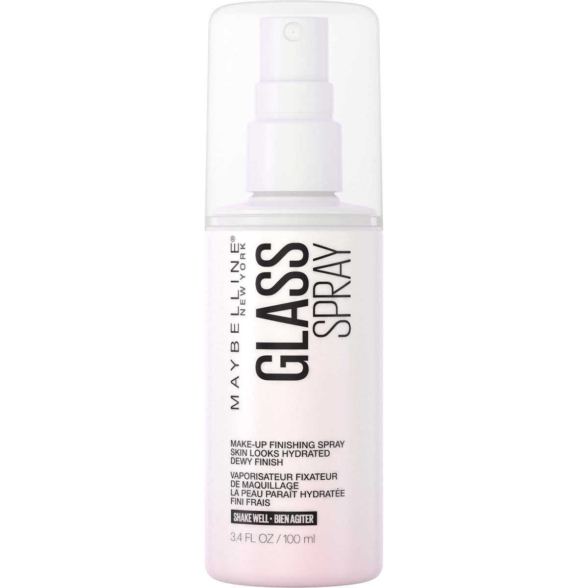 Maybelline GlassSkin spray bottle provides a hydrating dewy finish for all-day glow.
