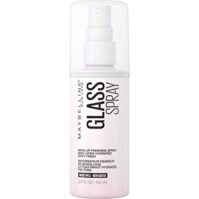 Maybelline GlassSkin spray bottle provides a hydrating dewy finish for all-day glow.