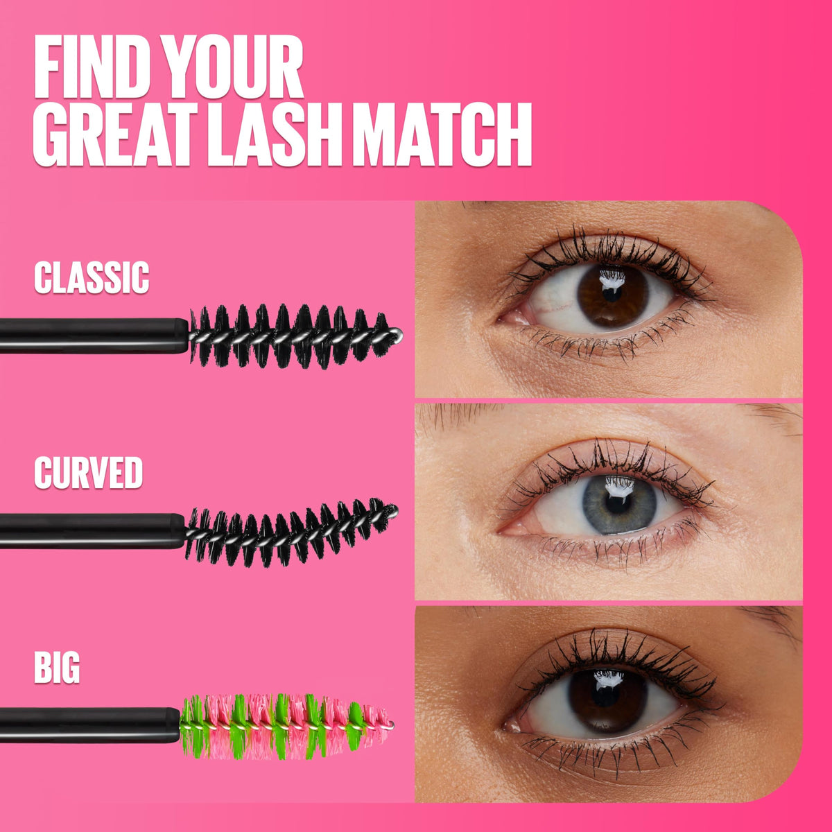 Maybelline Great Lash mascara removal shows gentle, wipe-free finish with remover