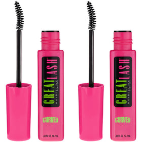Maybelline Great Lash Curved Brush Mascara bottle ready for curl and lift