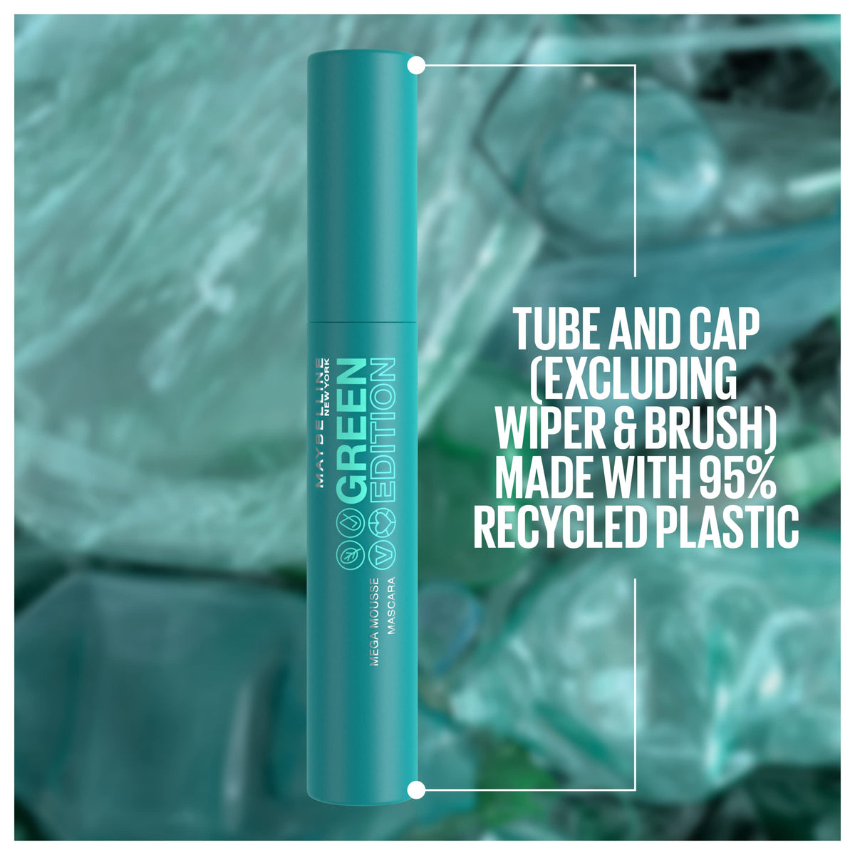Maybelline Green Edition Mega Mousse Mascara vegan-formula signals a clean beauty choice.