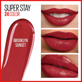 Maybelline Super Stay 24 Brooklyn Sunset application demonstrates smooth glide.