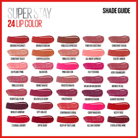 Maybelline Super Stay 24 Brooklyn Sunset ultra-conditioning balm provides moisture.