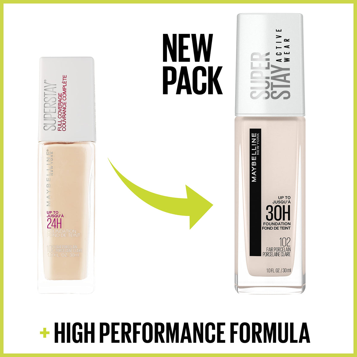 Close-up of Maybelline Super Stay foundation demonstrating water and sweat resistance