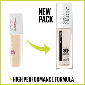 Close-up of Maybelline Super Stay foundation demonstrating water and sweat resistance