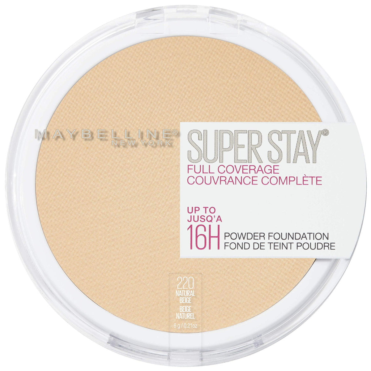 Maybelline Super Stay powder application swatch highlighting long-lasting coverage.