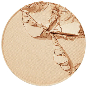 Close-up of Maybelline Super Stay powder pressed on skin for seamless blend.