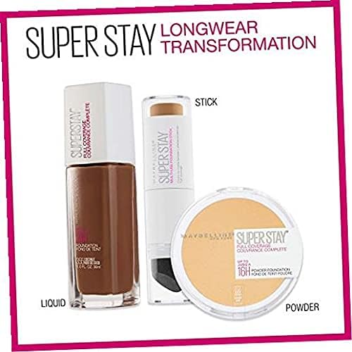 Maybelline Super Stay powder ready to travel in a cosmetic bag.