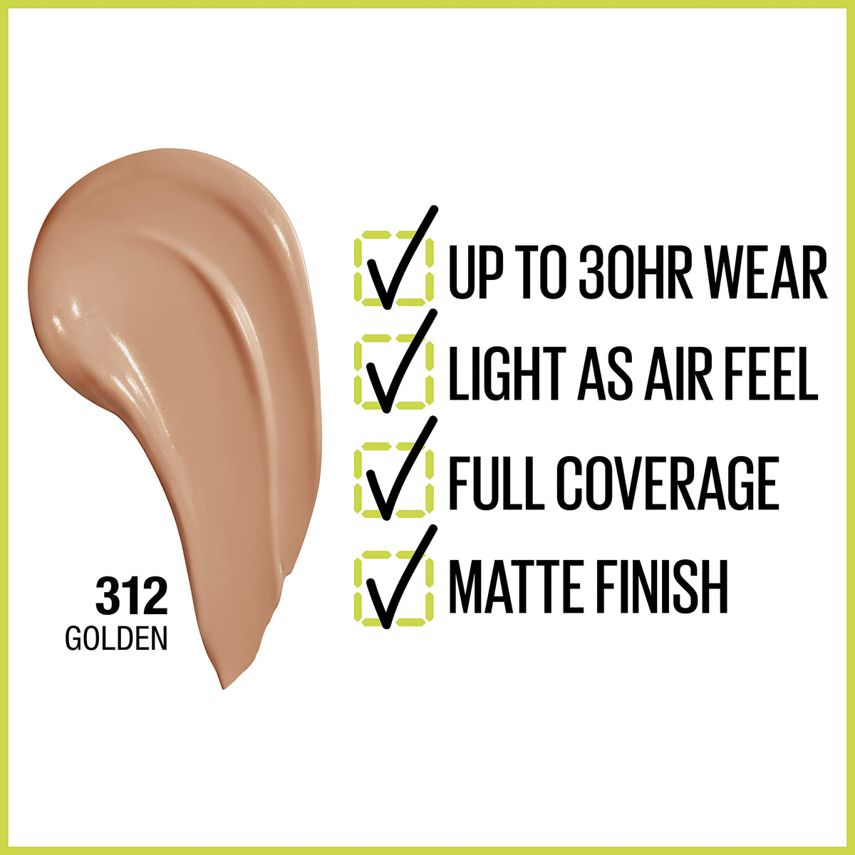 Maybelline Super Stay Golden shade swatches on skin