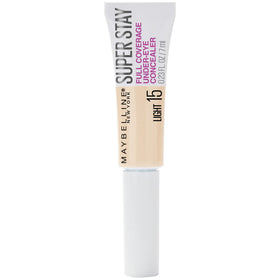 Maybelline Super Stay under-eye concealer Light 15 with paddle applicator for smooth, precise application.