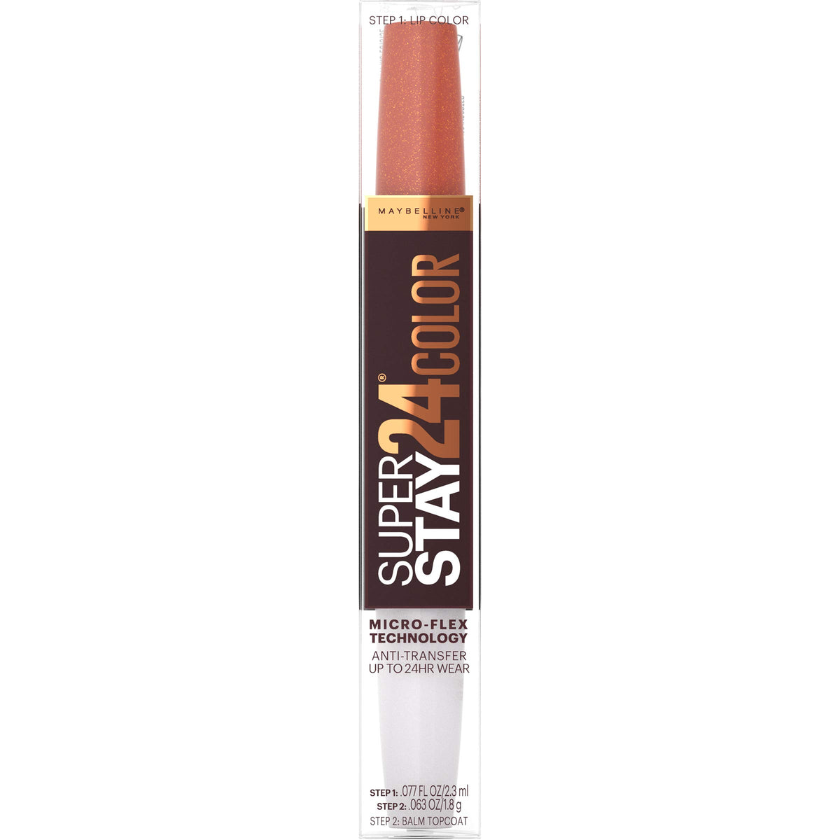 Maybelline SuperStay 24 Hushed Hazelnut swatch on skin for depth.