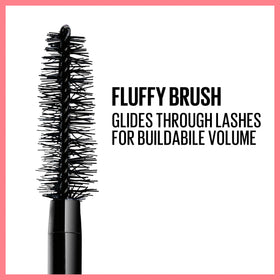 Total Temptation mascara lash close-up shows bold, airy volume.