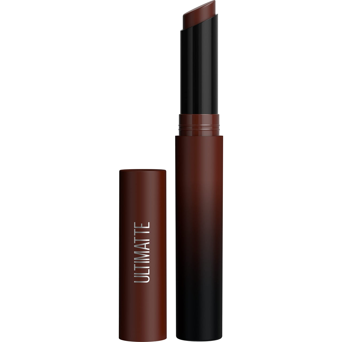 Maybelline Ultimatte More Coffee lipstick in bold coffee-brown for all-day wear