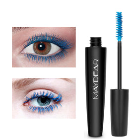 Maydear green mascara offers dramatic color payoff and reliable all-day smudge resistance.