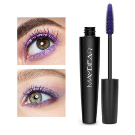 Maydear teal mascara adds cool tone drama while easy removal at day’s end.