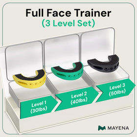 Mayena Full Face Trainer close-up silicone emphasizes comfort during jaw exercises.