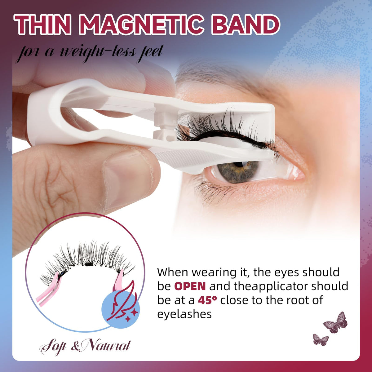 Mayhug magnetic applicator helps precise placement for quick eye makeup.