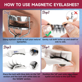 Mayhug lash close-up shows sleek magnets and lashes.