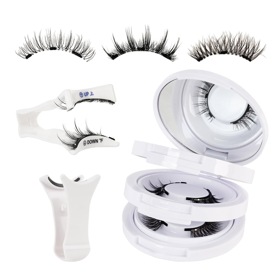 Mayhug magnetic eyelashes kit box with mirror for easy on-the-go styling.