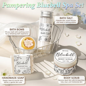 Mayicivo bluebell bath salt helps soften skin during a soak.