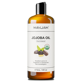 MAYJAM Jojoba Oil bottle 473ml ready for versatile skin and hair care.