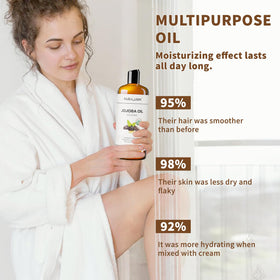 MAYJAM Jojoba Oil pour bottle demonstrates easy daily dispensing.