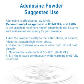 MAYKER Adenosine powder in use during skincare formulation.