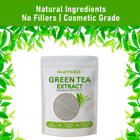 MAYKER Green Tea Extract Powder water-soluble, ready to mix with hyaluronic acid and actives.