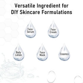 MAYKER Sodium Phytate Powder shown with jars for DIY skincare in small-batch.