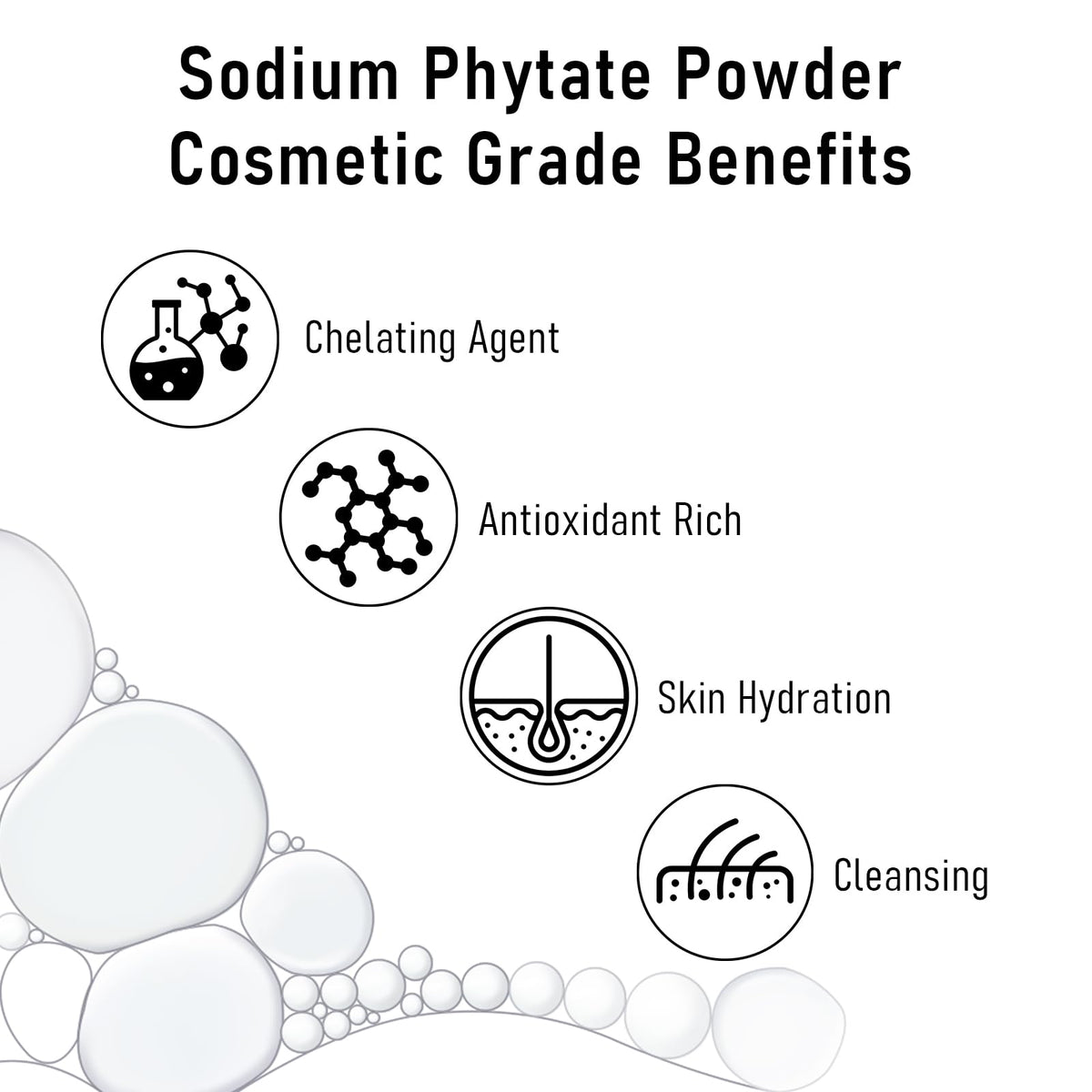 MAYKER Sodium Phytate Powder with a bottle scene improves formulation stability and clarity.