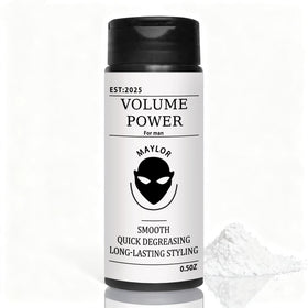 MAYLOR Men's textured powder bottle for instant lift and matte finish.