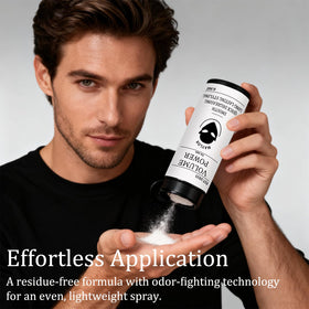 MAYLOR powder offers scalp care and sun protection benefits.