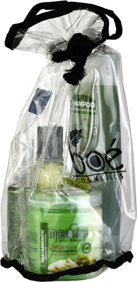 Mayoliva 4-in-1 hair repair kit on display for home salon results