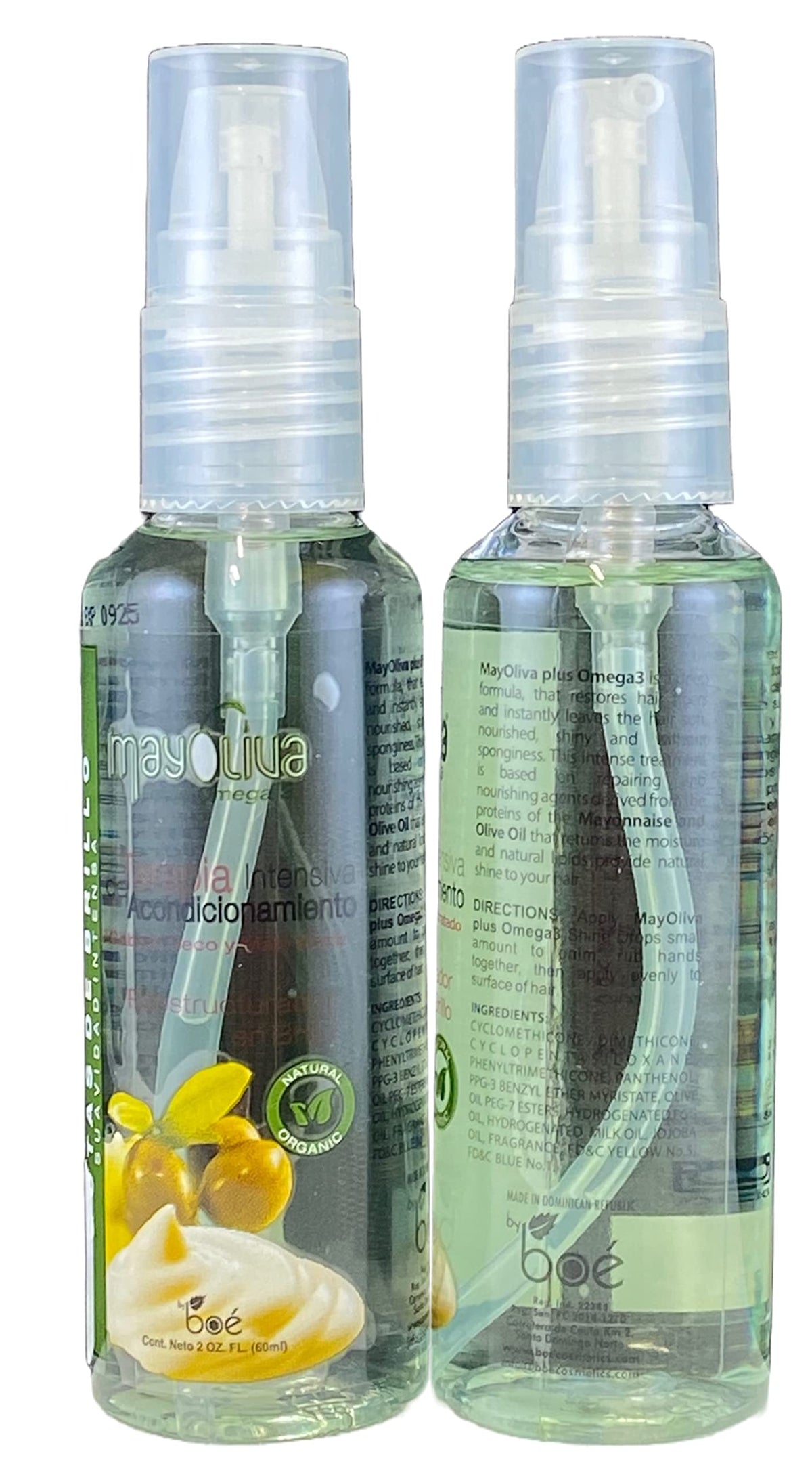 Mayoliva omega-3 protein formula bottle strengthens and hydrates hair