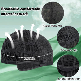 MAYSA Bob Wig interior shows adjustable straps for secure fit.