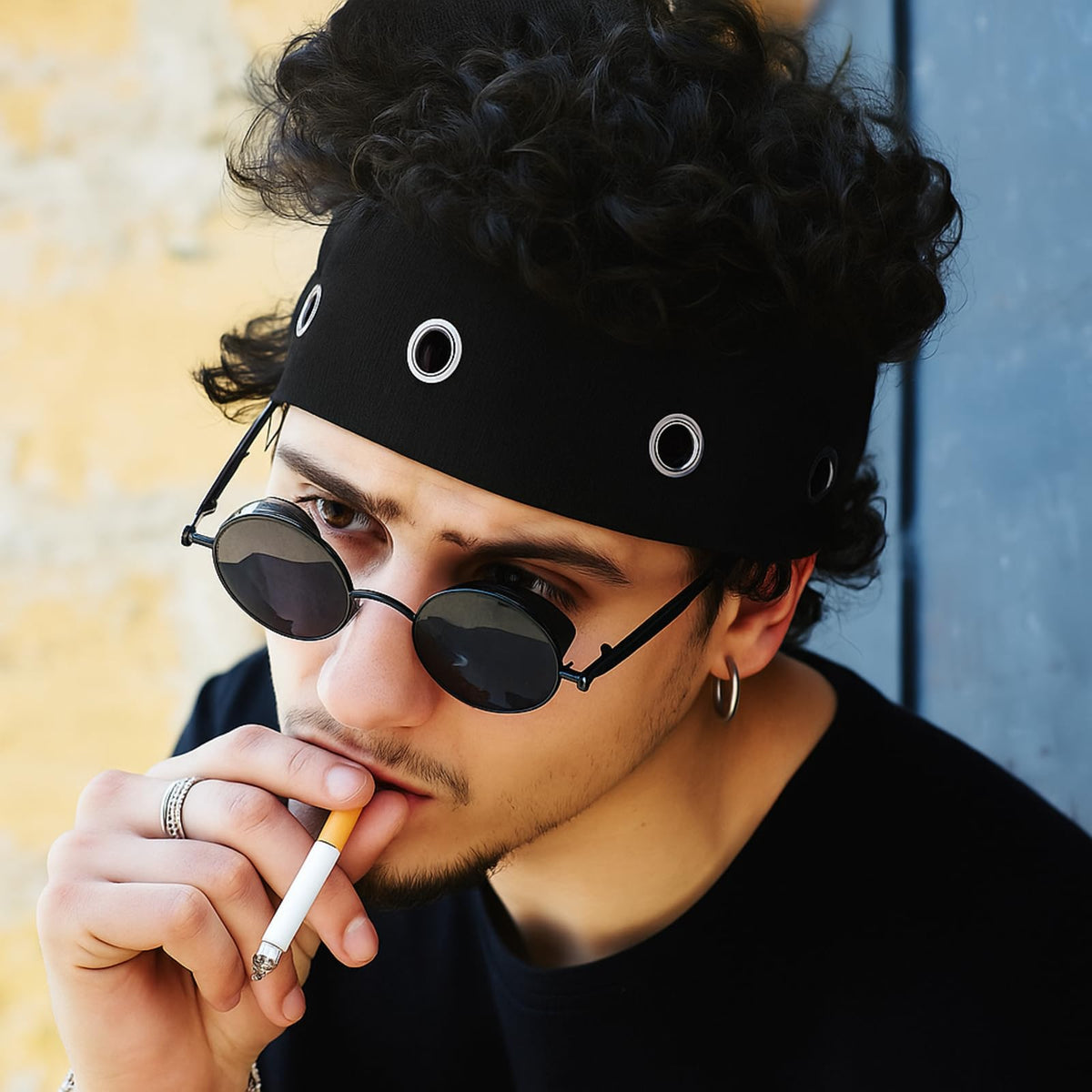 Maysing three-pack headbands in black, versatile styling options