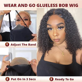 Maytune deep wave wig with 4x4 lace closure blends skin