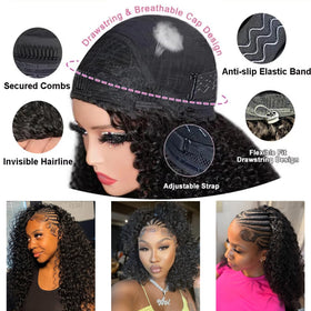 Maytune Half Wig adjustable drawstring ensures a precise fit.