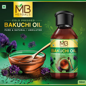 MB Herbals Bakuchi oil with dropper cap ideal for precise, convenient application.