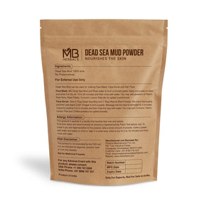 MB Herbals Dead Sea Mud face paste enriches skin during a mask session.