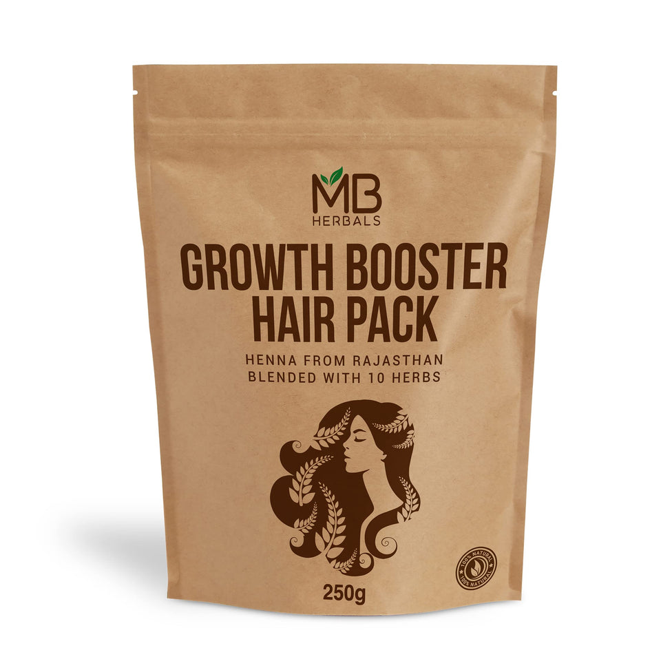 MB Herbals Growth Booster Hair Pack powder-mix nourishes and conditions hair
